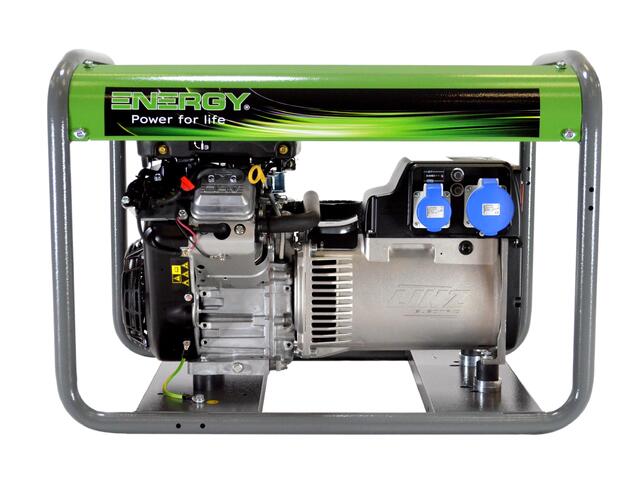 Stromerzeuger Benzin 10kVA 230V 50Hz
Benzinmotor Briggs & Stratton 16PS, Seilzugstart, 8,5 Liter Tank
LINZ Generator mit AVR Regelung
leichter Rohrrahmen, Steckdosen CEE 230V 32A 2P+T, CEE 230V 16A 2P+T