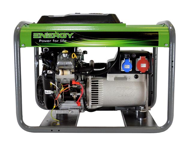 Stromerzeuger Benzin 10kVA 230V 50Hz
Benzinmotor Briggs & Stratton 16PS, Elektrostart, 8,5 Liter Tank
LINZ Generator mit AVR Regelung
leichter Rohrrahmen, Steckdosen CEE 400V 16A 3P+N+T, CEE 230V 16A 2P+T