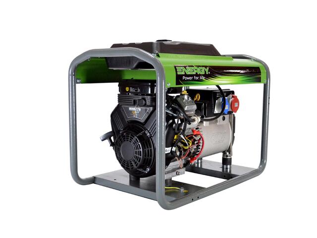 Stromerzeuger Benzin 10kVA 230V 50Hz
Benzinmotor Briggs & Stratton 16PS, Elektrostart, 8,5 Liter Tank
LINZ Generator mit AVR Regelung
leichter Rohrrahmen, Steckdosen CEE 400V 16A 3P+N+T, CEE 230V 16A 2P+T