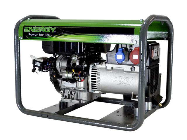 Stromerzeuger Diesel 7kVA 230V 50Hz, 3000 U/Min
Dieselmotor Yanmar L100(Stage V), Elektrostart, 4,5 Liter Tank
LINZ Generator mit AVR Regelung
offene Version, Schaltkasten Manuell, Steckdosen CEE 400V 16A 3P+N+T, CEE 230V 16A 2P+T