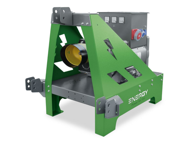 85kVA / 68kW Dauerleistung, 94kVA / 75kW Notleistung
empf. Traktorleistung ca. 180PS, 420 U/min an der Zapfwelle
Konfiguration für Hauseinspeisung mit CEE 400V 125A 1h Steckdose
Synchrongenerator 4polig, IP 44, V-A-Hz Instrumente
Gegenstecker CEE 125A 1h für die Hauseinspeisung
AVR Regelung 3-phasig messend zur Optimierung des Betriebes unter Schieflast
Spannungs- und Frequenzüberwachung am Generator verbaut